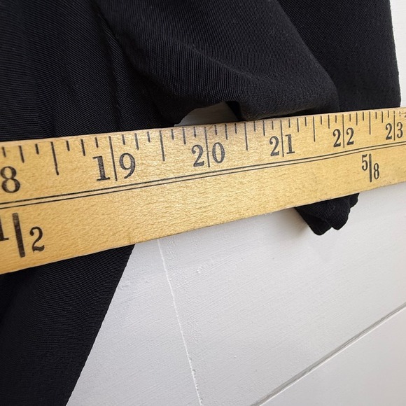 Eileen Fisher Black Tencel Viscose Wrap Midi Dress Short Sleeve WOMEN 4 - Picture 7 of 8